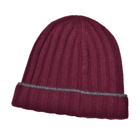 Cashmere Beanie Hat // Burgundy (Medium)