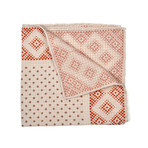 Patterned Pocket Square (Blue + Orange)