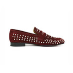 Suede Stud Loafers // Burgundy (Euro: 39)