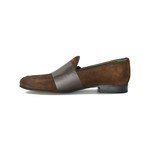 Double Buckle Suede Loafer // Brown (Euro: 45)
