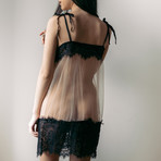 Malia Lace Chemise // Sheer + Black Lace (M)