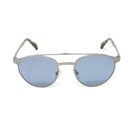 Zegna // Men's EZ0036 Sunglasses // Silver + Blue