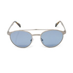 Zegna // Men's EZ0036 Sunglasses // Silver + Blue