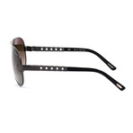 Chopard // Men's Aviator Polarized Sunglasses // Black + Brown