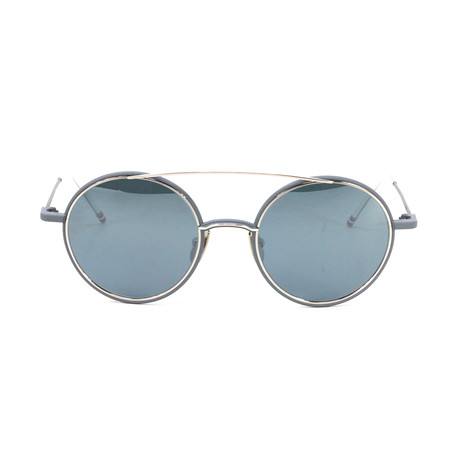 Thom Browne // Unisex TB108 Round Sunglasses // Gray + Blue