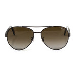 Chopard // Men's Aviator Polarized Sunglasses // Black + Brown