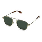 Givenchy // Men's Rectangle Aviator Sunglasses // Gold + Green