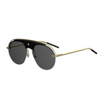 Men's Aviator Sunglasses // Black + Gray + Gold