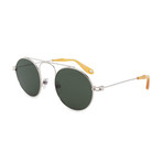 Givenchy // Men's Round Aviator Sunglasses // Silver + Green