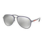 Prada // Men's Aviator Sunglasses // Gray + Gray Mirror