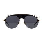 Men's Aviator Sunglasses // Black + Gray + Gold