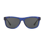 Burberry // Women's Wayfarer Sunglasses // Havana + Blue + Gray