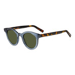 Dior // Men's Black Tie Classic Round Sunglasses // Havana + Blue + Green