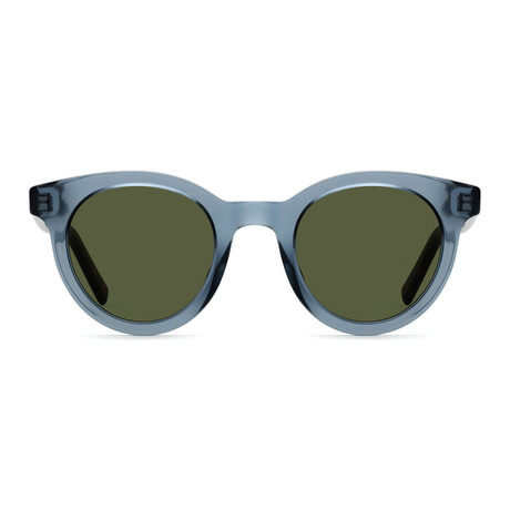 Dior // Men's Black Tie Classic Round Sunglasses // Havana + Blue + Green