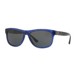 Burberry // Women's Wayfarer Sunglasses // Havana + Blue + Gray