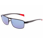 Taurus Polarized Sunglasses // Titanium // Black Frame + Blue Lens
