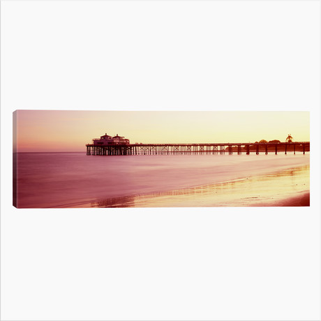 Pier at sunrise, Malibu Pier, Malibu, Los Angeles County, California, USA // Panoramic Images (60"W x 20"H x 0.75"D)