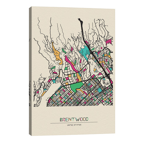 Brentwood, Los Angeles Map // Ayse Deniz Akerman (26"W x 40"H x 1.5"D)