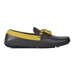Versace Collection // Two-Tone Tassel Driver Shoe // Dark Gray + Yellow (Euro: 43)