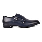 Versace Collection // Double Buckle Dress Shoes // Navy (Euro: 40)