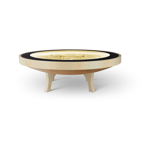 4Ft Hard Wood Coffee Table // Warm White Lights (Maple Veneer)