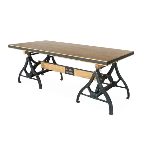 Industrial Sawhorse Dining Table or Executive Desk // Natural Wood