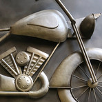 Vintage Motorcycle Rustic 3D Metal Wall Art
