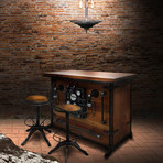 Industrial Steampunk Home Bar // Industrial Mancave