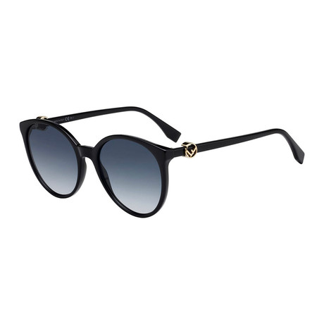 Women's Round Sunglasses V2 // Black + Gray Gradient