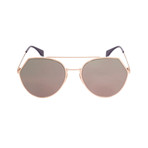 Women's Aviator Sunglasses // Gold + Gray Mirror