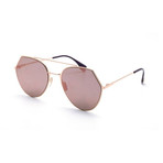 Women's Aviator Sunglasses // Gold + Gray Mirror