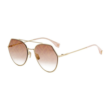 Women's Aviator Sunglasses // Gold + Pink Gradient