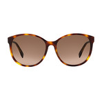 Women's Round Cat Eye Sunglasses // Tortoise + Brown Gradient