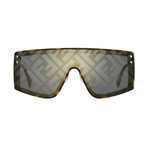 Men's Monogram Shield Sunglasses // Gold + Brown + Black