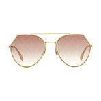 Women's Aviator Sunglasses // Gold + Pink Gradient