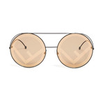 Women's Round Aviator Sunglasses // Brown + Gold