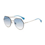 Women's Aviator Sunglasses // Gold + Blue Gradient