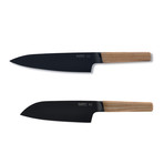 Ron 2-Piece Cutlery Set // Natural // Chef's + Santoku Knife