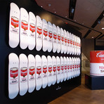 Andy Warhol 32 Campbell's Soup Can Skateboard Art Set + Storage Soup Can