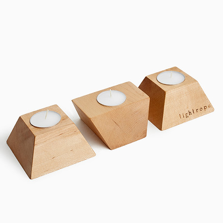 Candle Holders // Set of 3 (Maple Wood)