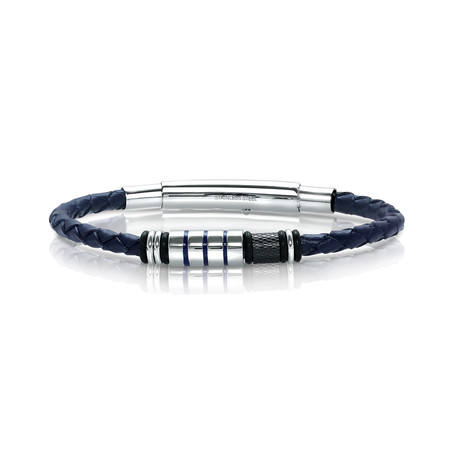 3-Way Clasp Bracelet // Blue + Silver (S)