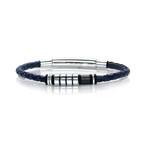3-Way Clasp Bracelet // Blue + Silver (S)