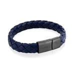 Sideways Clasp Bracelet // Navy Blue + Gunmetal (M)