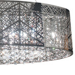 Chrome and Crystal Oval Chandelier // 12 Light