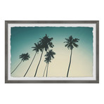 Palm and the Blue Sky // Framed Painting Print (12"W x 8"H x 1.5"D)
