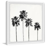 Four Palm Trees // Framed Painting Print (12"W x 12"H x 1.5"D)