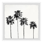 Four Palm Trees // Framed Painting Print (12"W x 12"H x 1.5"D)