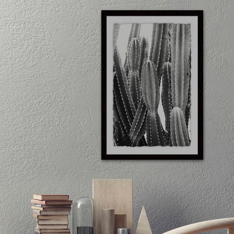 Vintage Cactus // Framed Painting Print (8"W x 12"H x 1.5"D)