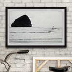 Big Sea Rock // Framed Painting Print (12"W x 8"H x 1.5"D)