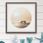 Sunset Surfers // Framed Painting Print (12"W x 12"H x 1.5"D)